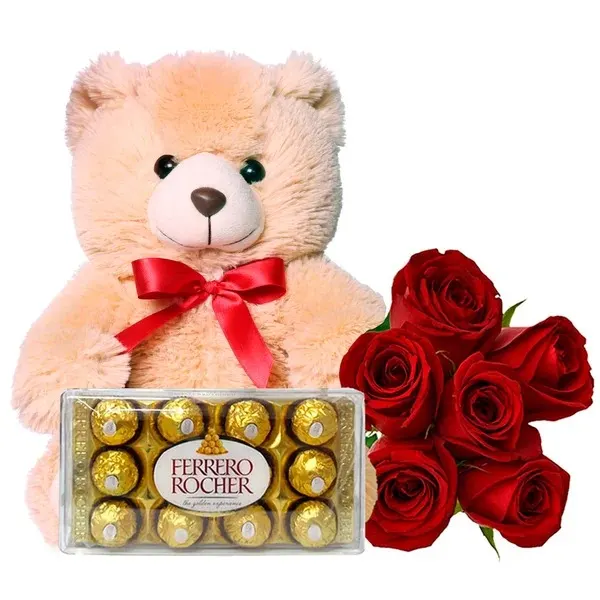 Buquê de 6 Rosas Vermelhas